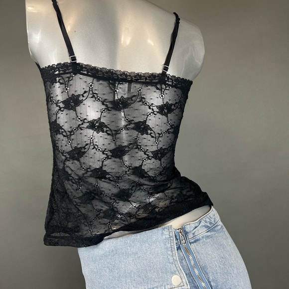 ❌SOLD-DEPOP❌ La SENZA Vintage Y2K Sheer Lace Tank Top - Picture 3 of 4